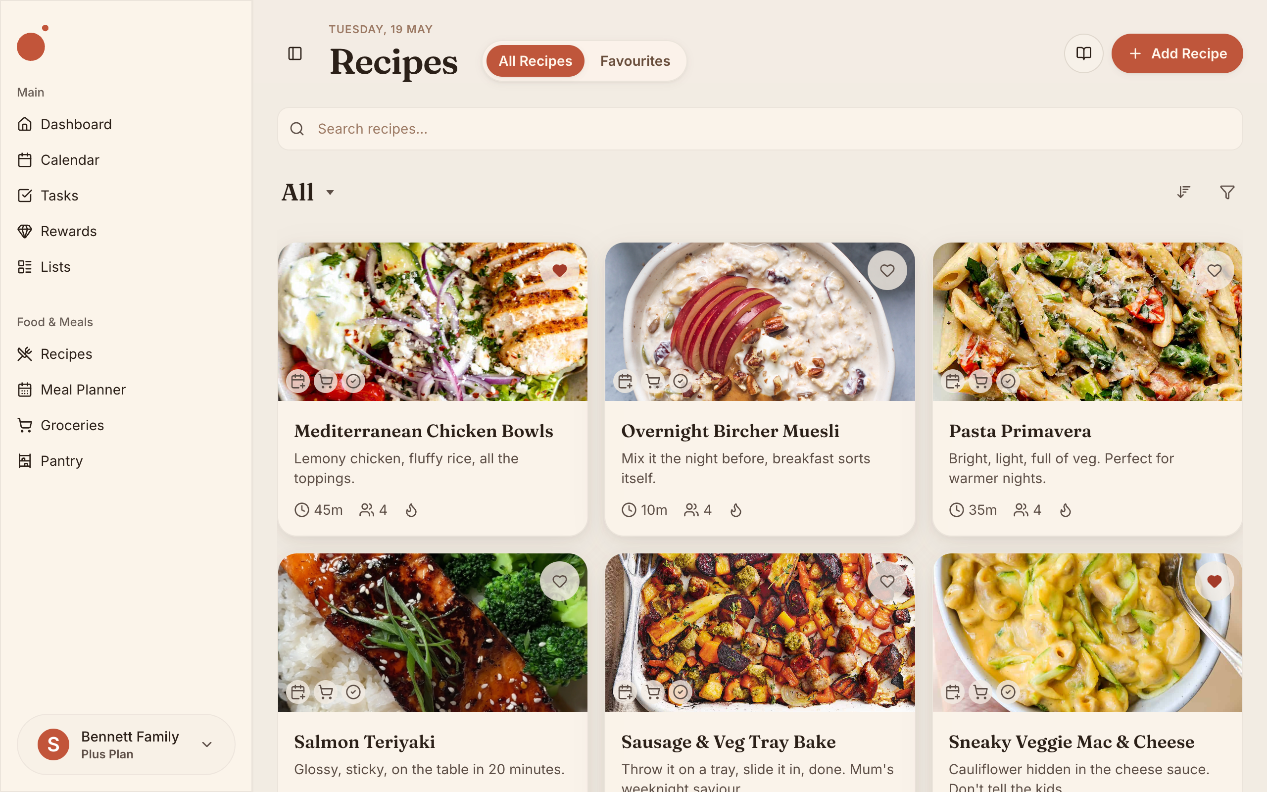 Recipes · saved