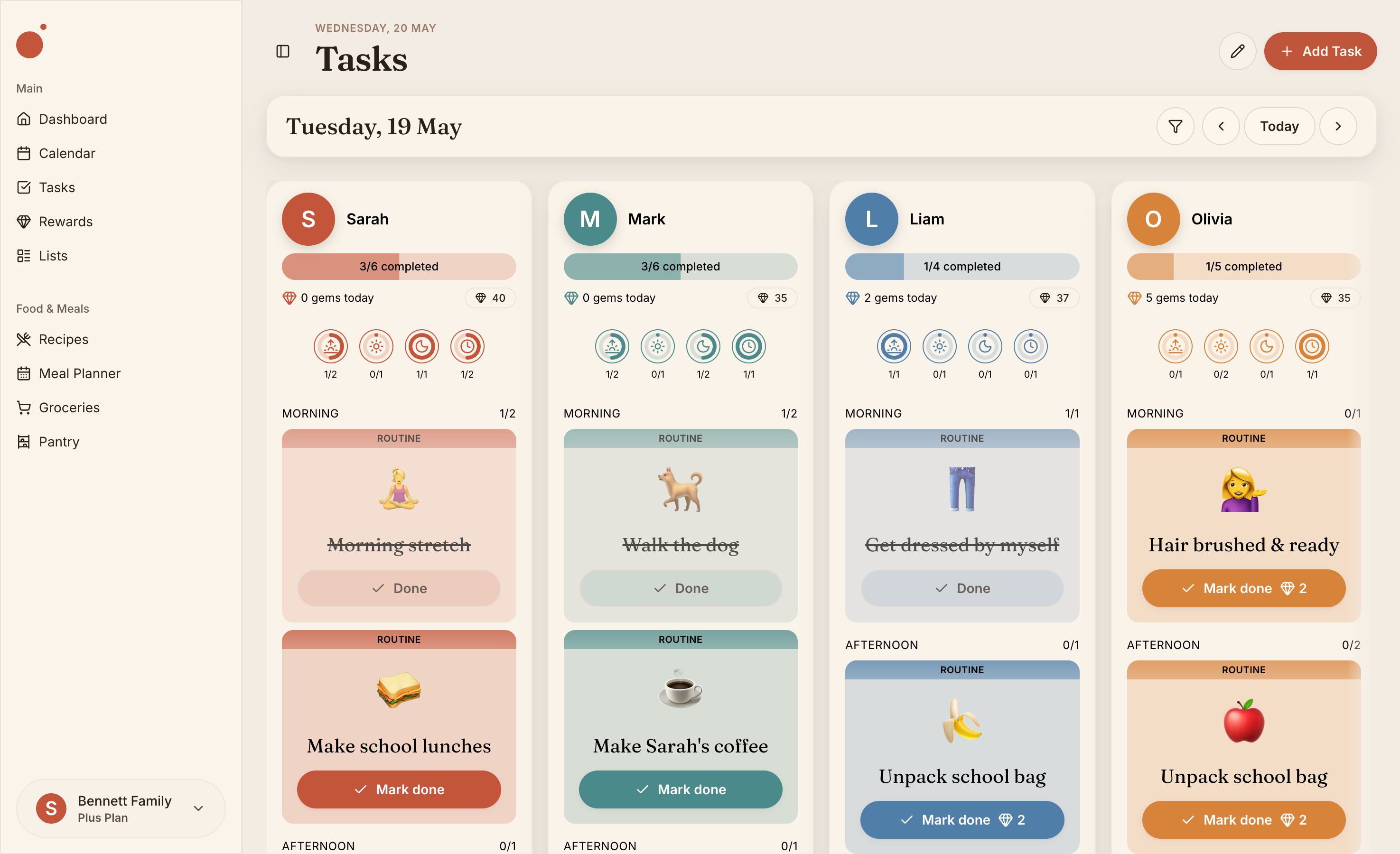 Tasks · this week